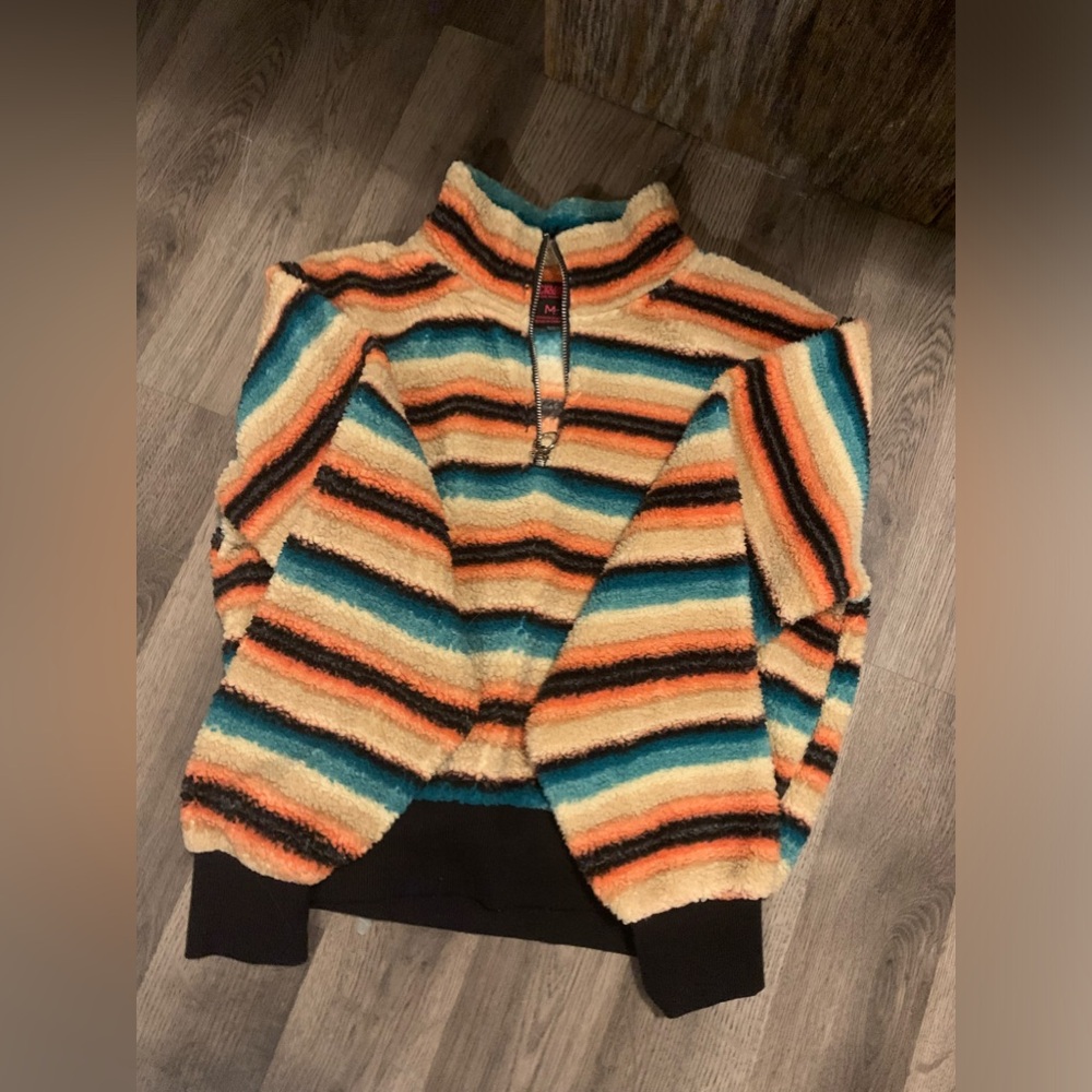 NWOT Rock&Roll Denim cropped fleece zip up